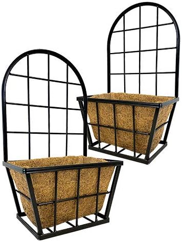 Panacea 81437 Modern Farmhouse Wall Planters with Trellises, 11.5" W, Pack of 2