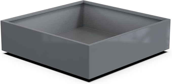 Plantercraft Powder-Coated Aluminum Planter Box - Square Cube - Metal All Weather | Indoor Outdoor | Made in USA | Fully Assembled