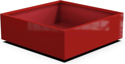 Plantercraft Powder-Coated Aluminum Planter Box - Square Cube - Metal All Weather | Indoor Outdoor | Made in USA | Fully Assembled