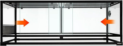 REPTI ZOO 85 Gallon Glass Reptile Terrarium 48" x 24" x 18", 2 in 1 Detachable Terrarium with Double Hinge Door & Top Screen Ventilation, Reptile Habitat Tank for Bearded Dragon, Ball Python, Gecko