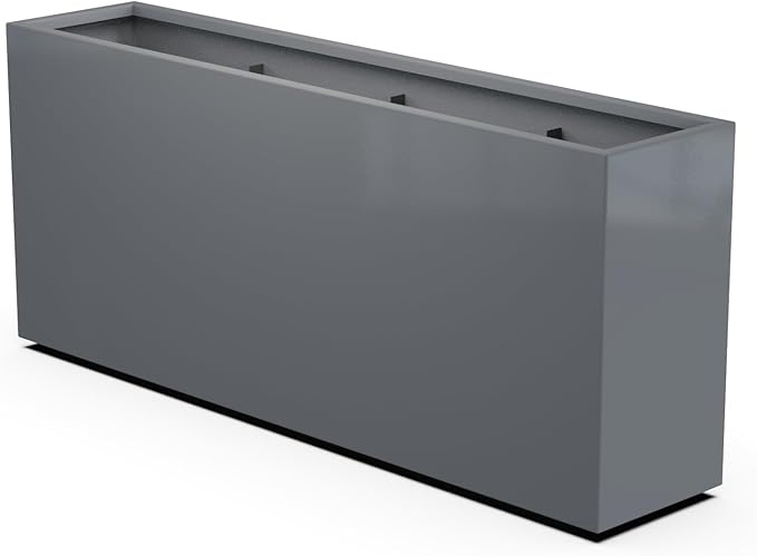 Plantercraft Powder-Coated Aluminum Planter Box - Rectangle - Metal All Weather | Indoor Outdoor | Made in USA | Fully Assembled