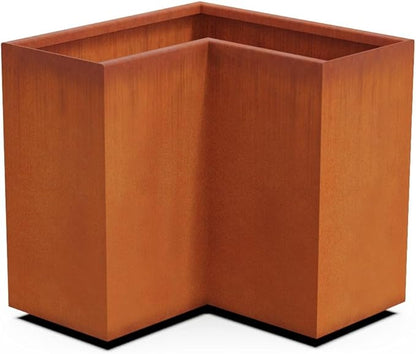 Plantercraft Large Rectangular Planters for Outdoor Plants - 24x12x24 Inch Corten Steel Planter | Heavy Duty Large Outdoor Planter Box for Patio & Garden | Fully Assembled, Made in USA