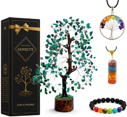 Green Aventurine Silver Wire Artificial Gemstone Tree – Handmade Crystal Bonsai for Positive Energy, Prosperity & Décor