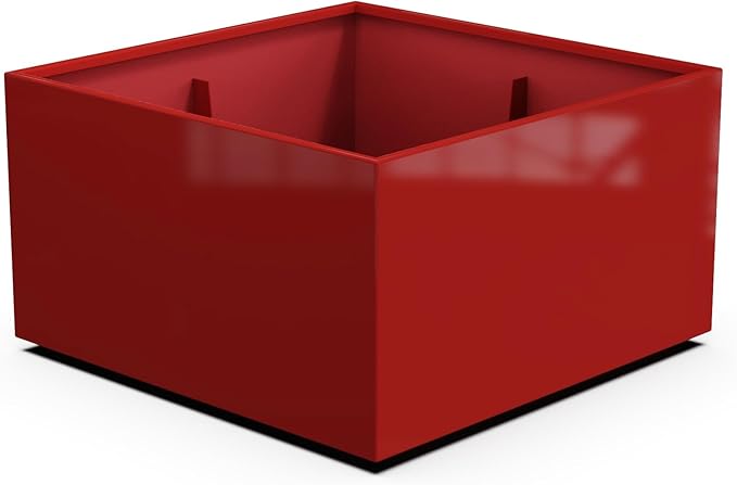 Plantercraft Powder-Coated Aluminum Planter Box - Square Cube - Metal All Weather | Indoor Outdoor | Made in USA | Fully Assembled