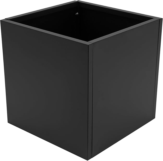 Steel Planter Box, 20" x 20" x 20" Square Planter Metal Box Tall Planters Heavy Duty Plant Boxes for Indoor Outdoor Tall Plants, Flowers or Shrubs (Black, 20" x 20" x 20")