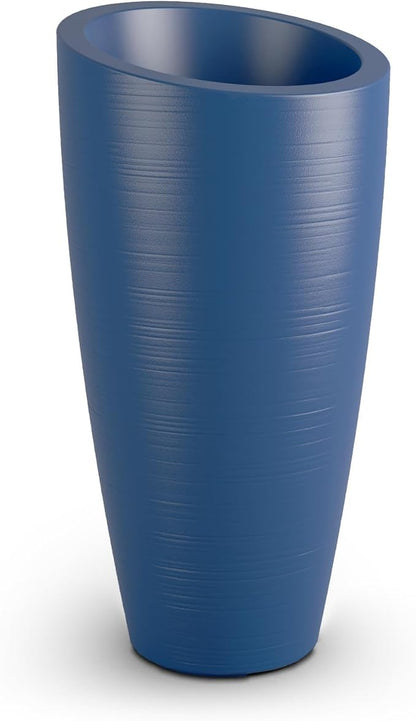 Mayne Inc. Modesto 32in Tall Planter - Neptune Blue - 16in L x 16in W x 32in H - 6 Gallons of Soil Capacity (8880-NB)