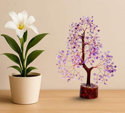 Amethyst Crystal Tree with Copper Wire – Handcrafted Gemstone Bonsai for Positive Energy, Healing & Elegant Home Decor