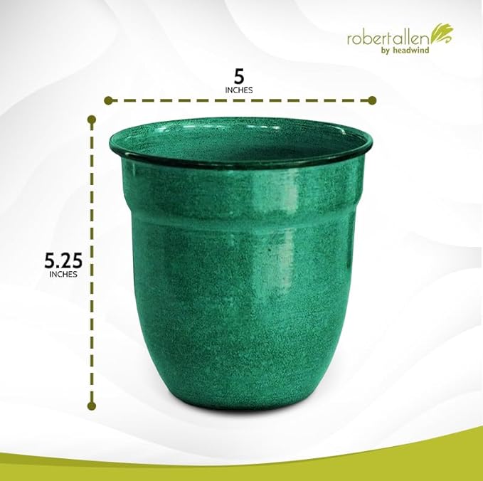 Headwind Glazed Ironstone Boutique Collection Plant Pot Indoor – Mini Venti 5 Inch – Seafoam Color Flower Pots for Indoor Plants - Glazed Pots for Plants by Robert Allen