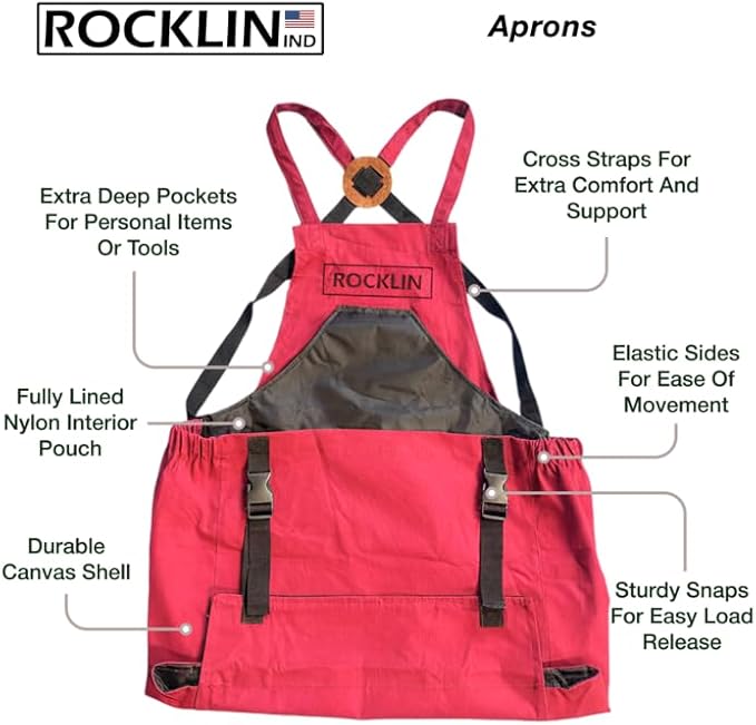 Rocklin Garden Apron – Heavy Duty Canvas Garden Apron For Women & Men | Waterproof Lining With Deep Harvest Pouch