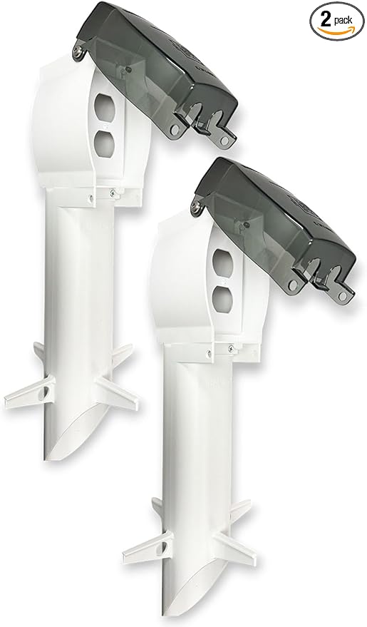 iMBAPrice GPD19W-2 White Landscape Lighting & Outlet Enclosure, 2-Pack – 19.5" Low-Profile Weather-Resistant Outdoor Garden Posts with Covers