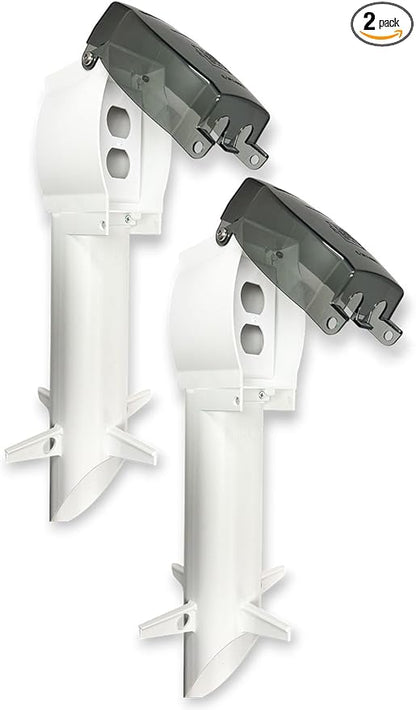 iMBAPrice GPD19W-2 White Landscape Lighting & Outlet Enclosure, 2-Pack – 19.5" Low-Profile Weather-Resistant Outdoor Garden Posts with Covers