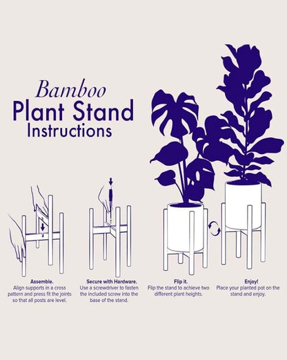 SuperMoss 54070 Bamboo Plant Stand Two Height Positions Holds 1, 2 or 3 Gallon Pots, Natural