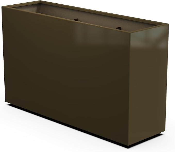 Plantercraft Powder-Coated Aluminum Planter Box - Rectangle - Metal All Weather | Indoor Outdoor | Made in USA | Fully Assembled