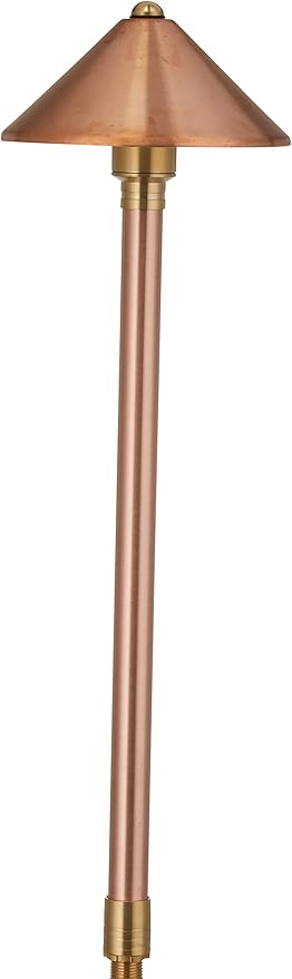 VOLT Conehead 12V Copper Path Light (7" Shade, 25" Tall) for Low Voltage Landscape Lighting on Outdoor Pathway, Walkway, Garden, Driveway or Patio