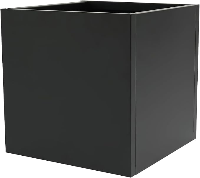 LOYALHEARTDY Steel Planter Box, 16" x 16" x 16" Square Planter Metal Box Tall Planters Heavy Duty Plant Boxes for Indoor Outdoor Tall Plants, Flowers or Shrubs (Black, 16" x 16" x 16")