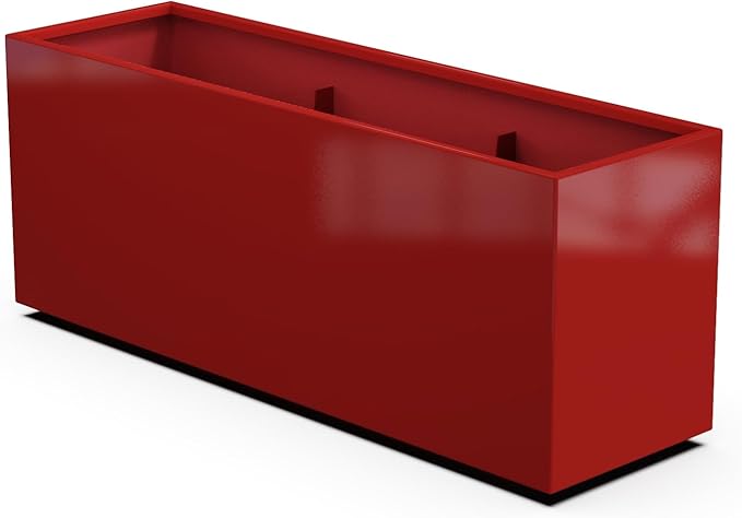 Plantercraft Powder-Coated Aluminum Planter Box - Rectangle - Metal All Weather | Indoor Outdoor | Made in USA | Fully Assembled
