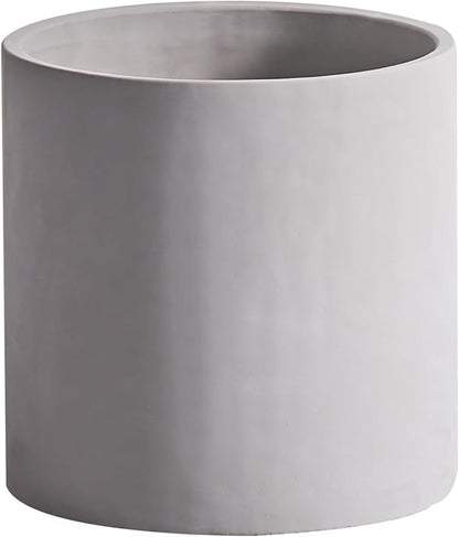 11 Inch Pot for Plants, Large Cement Planter with Drainage Hole, Mid-Century Modern Concrete Flower Pots for Home Decor, Office & Outdoor (Gray)