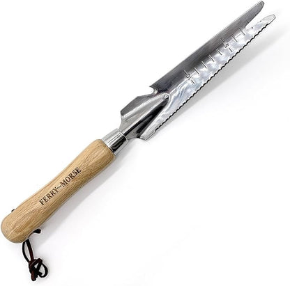 Ferry-Morse Premium Garden Hand Tool Set, 3Pcs, Gardening Tools,Stainless Steel Heavy Duty Hand Cultivator, Hoes, and Weeder with Ash Wood Handle, Gardening Gifts