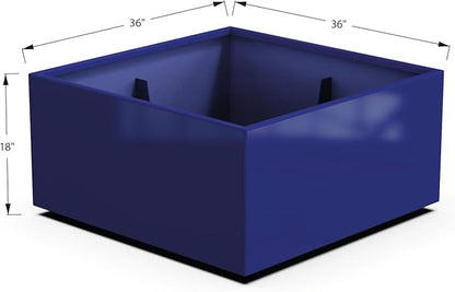 Plantercraft Powder-Coated Aluminum Planter Box - Square Cube - Metal All Weather | Indoor Outdoor | Made in USA | Fully Assembled