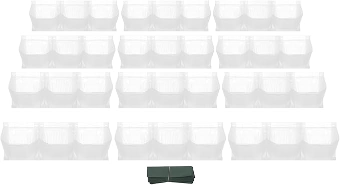 Wall-Mounted Flower Pot Holder for Indoor Outdoor Use on Balcony, Patio, Garden (36-Slot White)