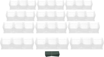 Wall-Mounted Flower Pot Holder for Indoor Outdoor Use on Balcony, Patio, Garden (36-Slot White)