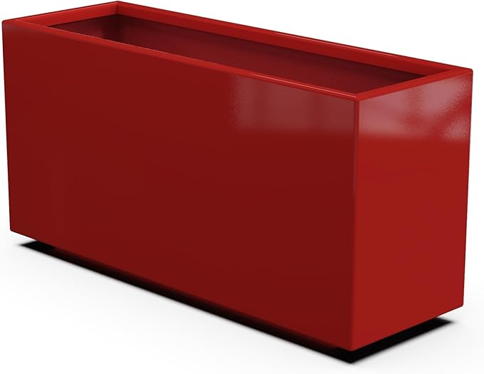 Plantercraft Powder-Coated Aluminum Planter Box - Rectangle - Metal All Weather | Indoor Outdoor | Made in USA | Fully Assembled