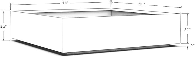 Plantercraft Powder-Coated Aluminum Planter Box - Square Cube - Metal All Weather | Indoor Outdoor Commercial Residential | Made in USA | Fully Assembled
