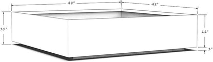 Plantercraft Powder-Coated Aluminum Planter Box - Square Cube - Metal All Weather | Indoor Outdoor Commercial Residential | Made in USA | Fully Assembled