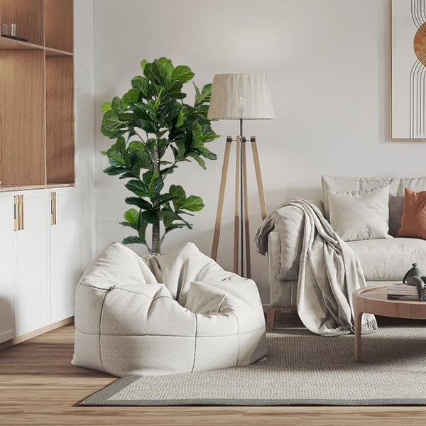 Aveyas 6ft Artificial Fiddle Leaf Fig Tree for Home Decor, 6 Feet Large Faux Plant Fake Ficus lyrata Silk Trees with Pot for Indoor Outdoor House Living Room Office (6 ft Tall)