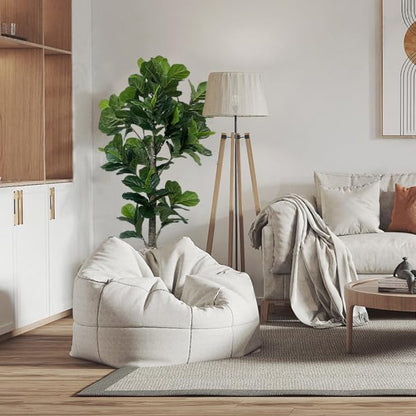 Aveyas 6ft Artificial Fiddle Leaf Fig Tree for Home Decor, 6 Feet Large Faux Plant Fake Ficus lyrata Silk Trees with Pot for Indoor Outdoor House Living Room Office (6 ft Tall)