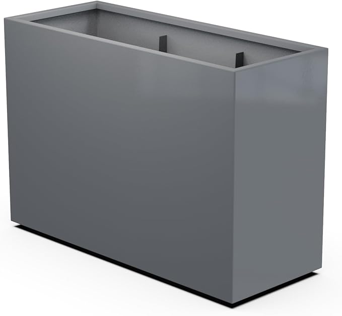 Plantercraft Powder-Coated Aluminum Planter Box - Rectangle - Metal All Weather | Indoor Outdoor | Made in USA | Fully Assembled