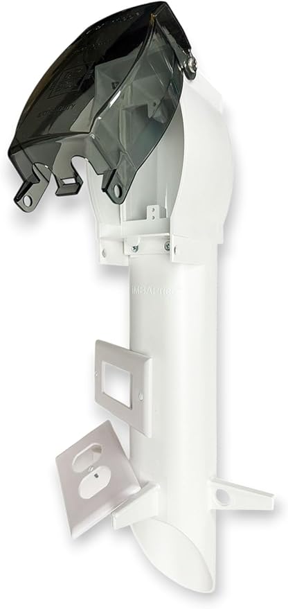 iMBAPrice White Gard-N-Post GPD19W-1 Low-Profile Outdoor Electrical Post, 19.5" Weather-Resistant Landscape Lighting & Outlet Enclosure with Cover, 1-Pack