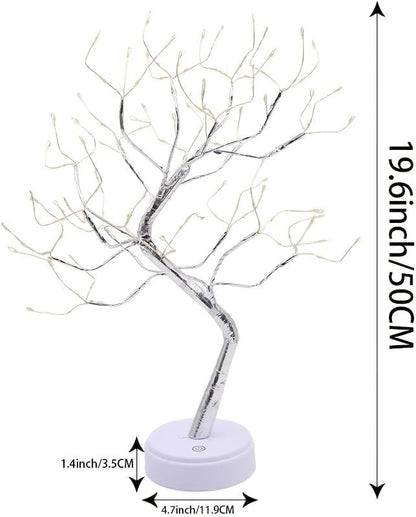 2 Pack Room Decor, 108 LED Tabletop Bonsai Tree Light, DIY Artificial Tree Lamp, Battery/USB Operated, Aesthetic Lamps for Living Room Bedroom Christmas Home Gifts House Decor