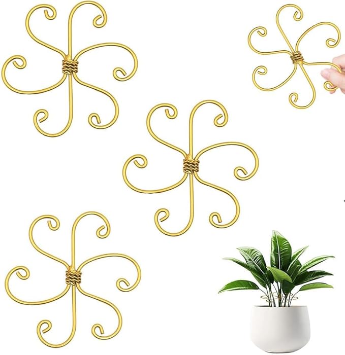 Plant Support Stakes,Flower-Shaped Indoor Plant Trellis,3 Pcs Reusable Plant Holder Stabilizer,Durable Plastic Climbing Plant Support Rings for Potted Plants,Vines,and Growing Support