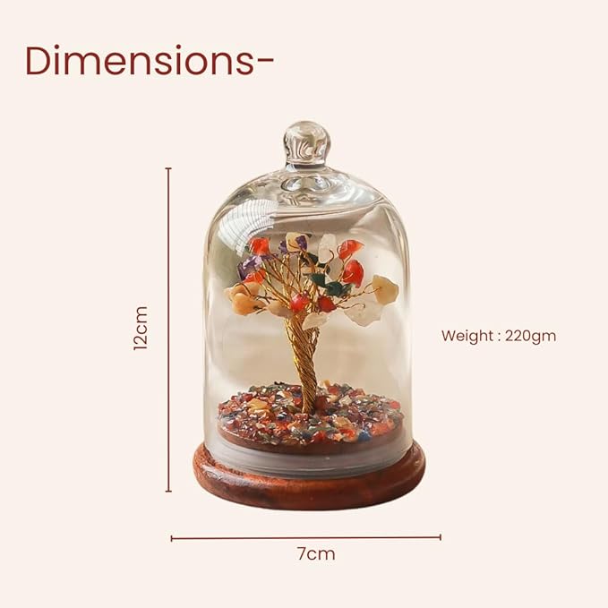 RITUALISTIC Dome Crystal Chakra Tree | Gemstone Bonsai for Healing, Energy Balance, Meditation | Spiritual Crystal Tree of Life with Natural Crystals for Positive Vibes | Perfect for Gift & Christmas