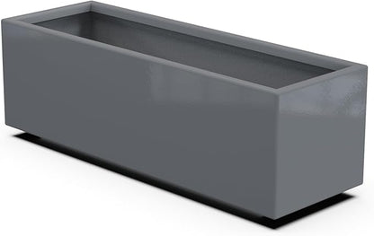 Plantercraft Powder-Coated Aluminum Planter Box - Rectangle - Metal All Weather | Indoor Outdoor | Made in USA | Fully Assembled