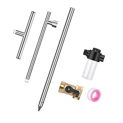 Complete Root Watering Set Stainless Steel Irrigation Spikes Fertilizers Bottle Brass Valves for Shrub Fruit Trees Heavy Duty Root Irrigation Tool