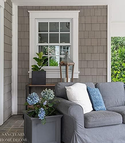SAFAVIEH Outdoor Collection Larlen Black Concrete Planter (Fully Assembled)