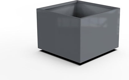 Plantercraft Powder-Coated Aluminum Planter Box - Square Cube - Metal All Weather | Indoor Outdoor | Made in USA | Fully Assembled