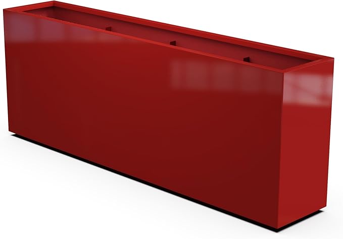 Plantercraft Powder-Coated Aluminum Planter Box - Rectangle - Metal All Weather | Indoor Outdoor | Made in USA | Fully Assembled