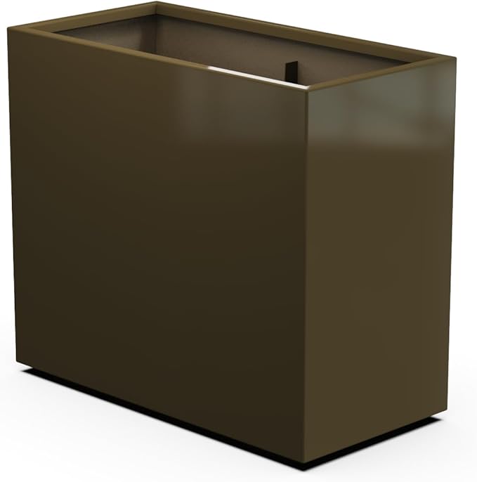 Plantercraft Powder-Coated Aluminum Planter Box - Rectangle - Metal All Weather | Indoor Outdoor | Made in USA | Fully Assembled