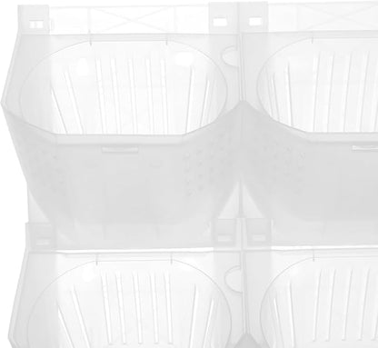 Wall-Mounted Flower Pot Holder for Indoor Outdoor Use on Balcony, Patio, Garden (36-Slot White)