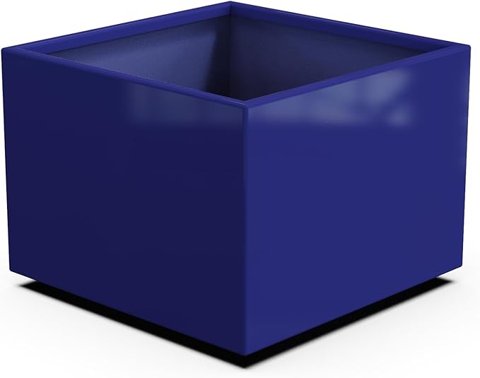 Plantercraft Powder-Coated Aluminum Planter Box - Square Cube - Metal All Weather | Indoor Outdoor | Made in USA | Fully Assembled