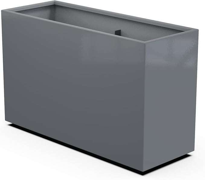 Plantercraft Powder-Coated Aluminum Planter Box - Rectangle - Metal All Weather | Indoor Outdoor | Made in USA | Fully Assembled