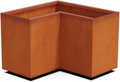 Plantercraft Large Rectangular Planter for Outdoor Plants - 24x12x18 Inch Corten Steel Planter Box | Heavy Duty Metal Planter for Patio, Garden & Commercial Landscaping