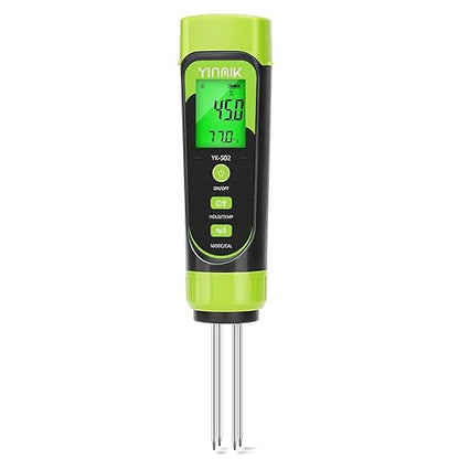 YINMIK Digital Soil Moisture Meter,Direct Soil EC Meter,3 in 1 Soil Hygrometer EC Indoor Plant Soil Moisture Meter for Water,House Plants,Great Hygrometer for Gardeners,Composters,Farmers,Nurseries