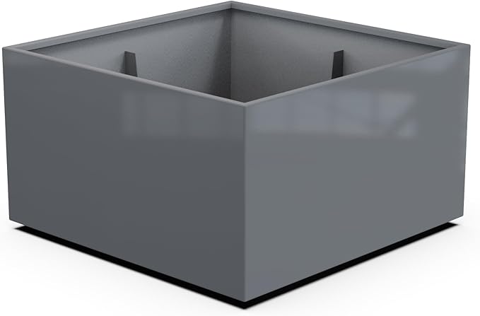 Plantercraft Powder-Coated Aluminum Planter Box - Square Cube - Metal All Weather | Indoor Outdoor | Made in USA | Fully Assembled