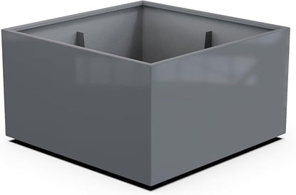 Plantercraft Powder-Coated Aluminum Planter Box - Square Cube - Metal All Weather | Indoor Outdoor | Made in USA | Fully Assembled