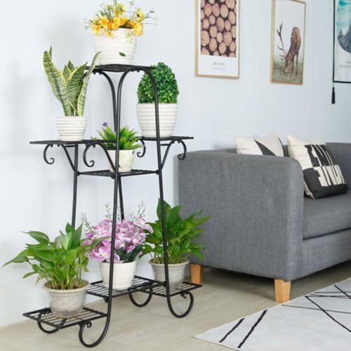 7 Tier Plant Stand Indoor, Corner Tiered Plant Stands, Metal Tall Plant Display Holder Shelf Flower Rack Outdoor Garden Plant Display Rack, Flower Pot Stand for Corner Living Room Balcony Garden Patio