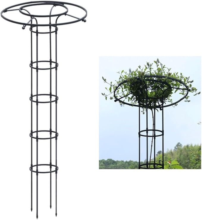 Garden Trellis for Climbing Plants and Flowers,Rustproof Metal Vertical Umbrella Trellis,Garden Obelisk Climbing Plant Trellis(Size:210cm,Color:Black)